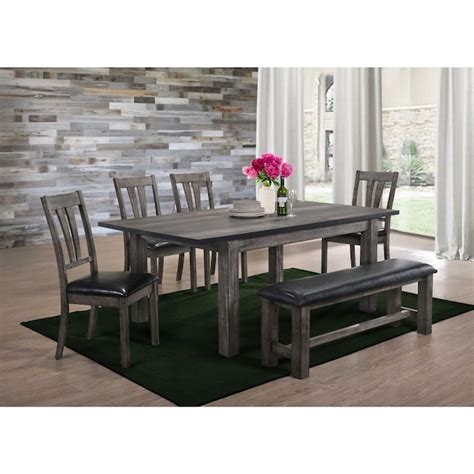 Picket House Furnishings Grayson Grey Oak Rustic Dining Room Set With