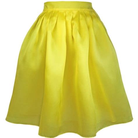 Plakinger Yellow Silk Organza Skirt Yellow Pleated Skirt Yellow