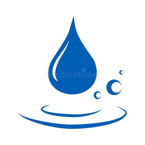 Abstract Blue Water Drop Icons On White Background Stock Vector