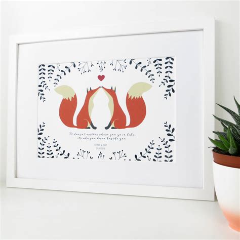 Personalised Fox Couple Print T By Wink Design