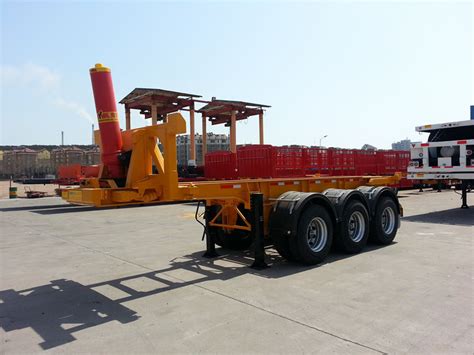 2 Axle And Tri Axle Hydraulic Cylinder Tipping Container Chassis