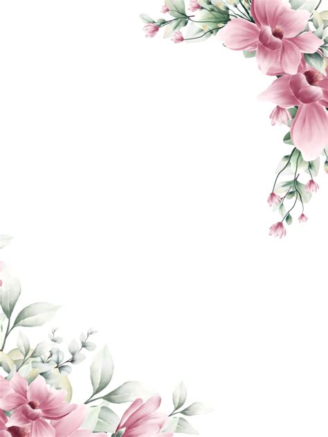 Watercolor Pink Flower Frame 12028213 Png