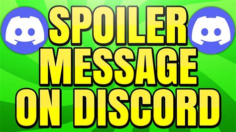 How To Send A Spoiler Warning Message In Discord Youtube