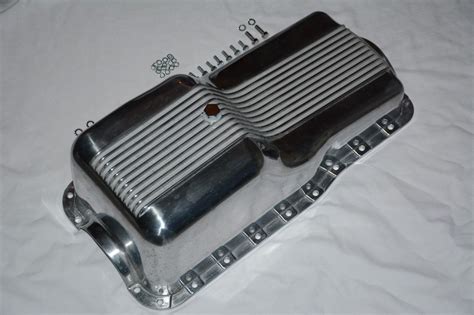 SBF Ford Polished Aluminum Oil Pan Retro Finned Front Sump EBay