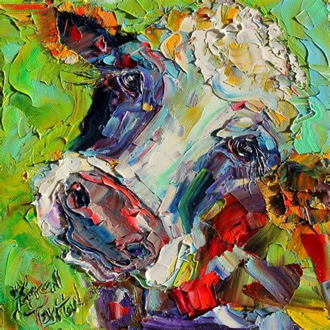 Karen Tarlton Original Oil Painting Cow Whimsy Palette