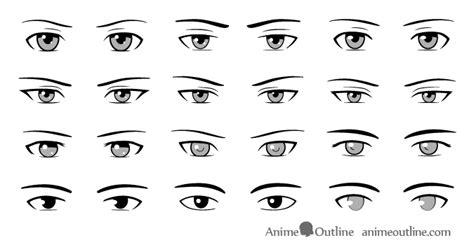 Different Style Male Anime And Manga Eyes Drawing Guide Animeoutline