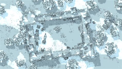 A Isolated Castle On The Edge Of The Known World Covered By Heavy Snowfall Dndmaps Fantasy