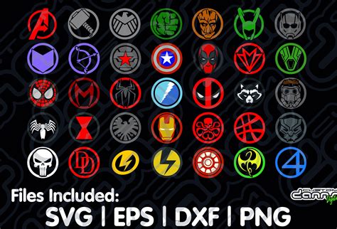 Marvel Superhero Logos Svg And Dxf Files Marvel Superhero Logos