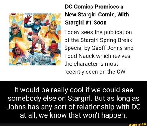 Dc Comics Promises A New Stargirl Comic With Stargirl 1 Soon I I