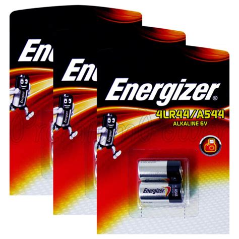 6 X Energizer Alkaline 4lr44 A544 Batteries 6v Px28a 476a Pack Of 2 Ebay