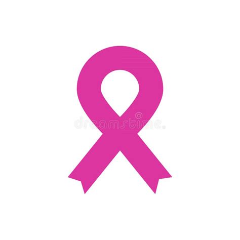Pink Ribbon Breast Cancer Awareness Vector Illustration Flat Design Stock Vector