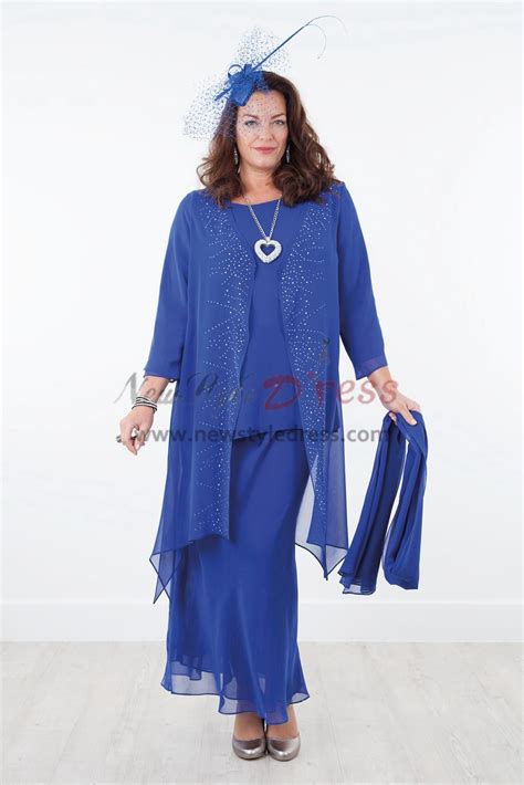 2019 new arrival royal blue mother of the bride dresses with shawl chiffon outfit for beach