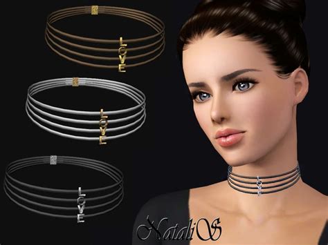 Multi Layered Choker With Letters Love Found In Tsr Category Sims 3