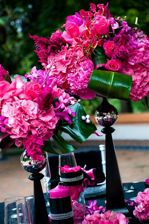 Gorgeous Pink Black Fuschia Wedding Wedding Flowers Wedding Colors