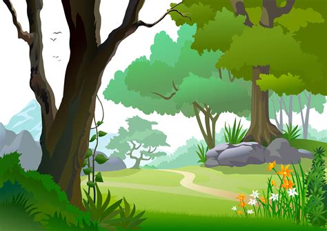 Forest Background Cartoon Vector Valkyrie Conect Diamonds