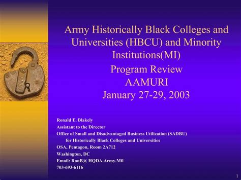 Ppt Army Historically Black Colleges And Universities Hbcu And