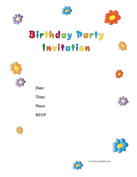 Free Birthday Party Invitations Printable 3772 Hot Sex Picture