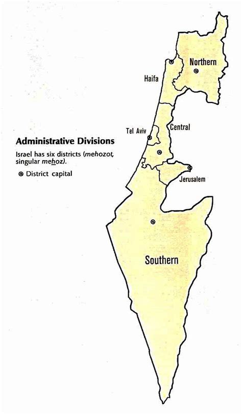 Administrative Divisions Map Of Israel Israel Asia Mapsland