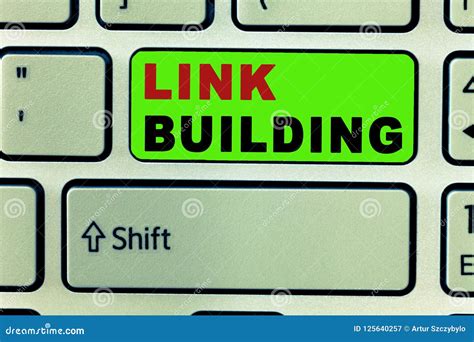 Text Sign Showing Link Building Conceptual Photo Seo Term Exchange