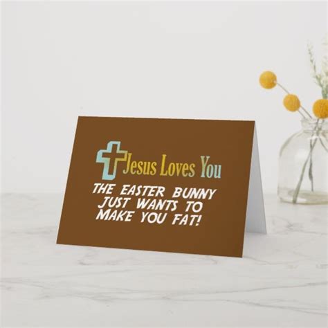 Funny Easter Ts Jesus Loves You Holiday Card Funny