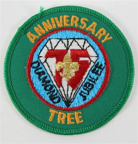 Vintage 75th Diamond Jubilee Anniversary Tree Green Border Boy Scout