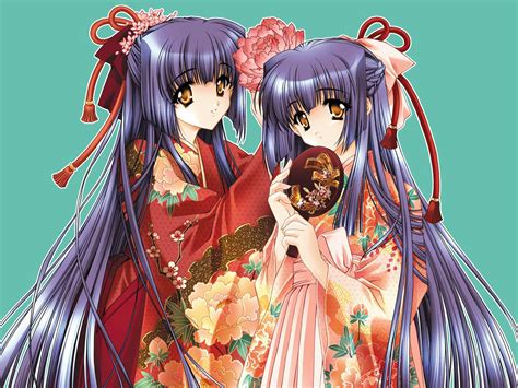 Wallpaper Illustration Anime Girls Traditional Clothing Moonlight
