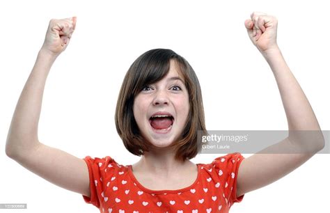 Happy Girl Cheering High Res Stock Photo Getty Images