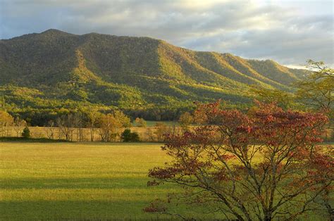 Cades Cove Autumn Sunset In Great Smoky Mountains Photograph By Darrell