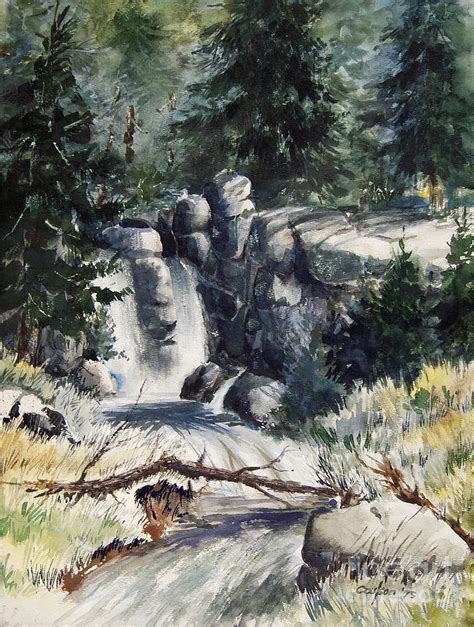 Flat Rock Falls Painting By Anthony Coulson Fine Art America
