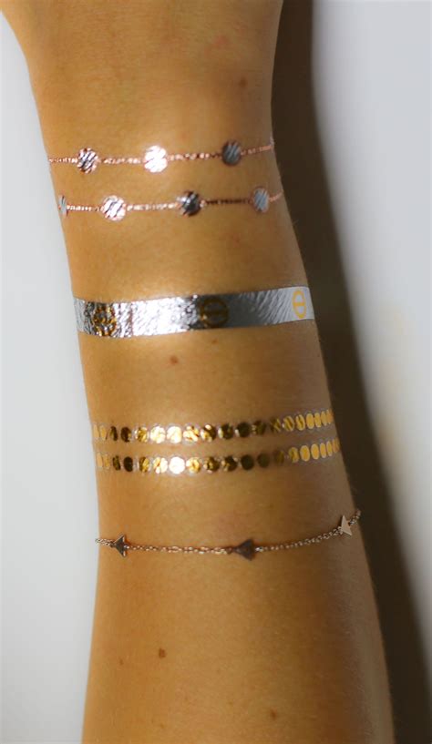 the modern bracelet stack by tribetats jewelry tattoo metal tattoo metallic tattoo temporary
