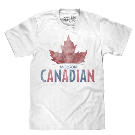 Molson Canadian Mens White Leaf Logo T Shirt Brew
