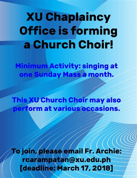 Xavier University Invitation To Join Xu Church Choir For Faculty And