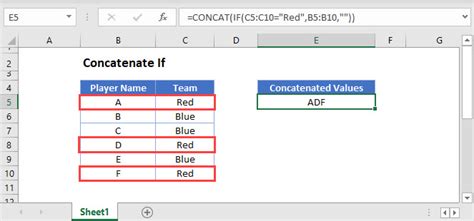 Excel If Concatenate String