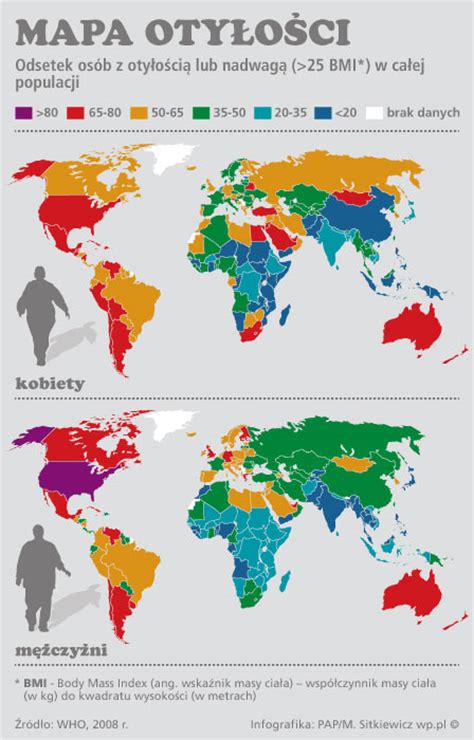 Przerażająca Mapa Otyłości Na świecie Infografika Wppl