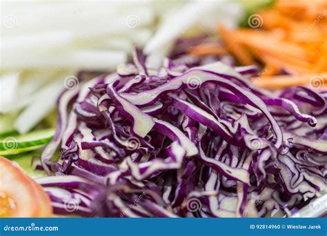 Different Raw Shredded Vegetables As An Example Of A Healthy Diet Stock
