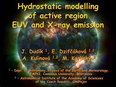 Ppt Hydrostatic Model Ling Of Active Region Euv And X Ray Emis Sion