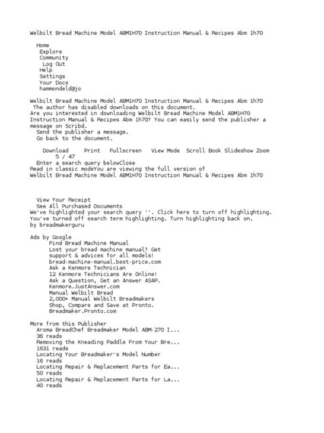 As with most bread makers, you have to use a recipe designed for the machine. welbilt bread machine model abm1h70 instruction manual & recipes abm 1h70 | Ciberespacio | Red ...