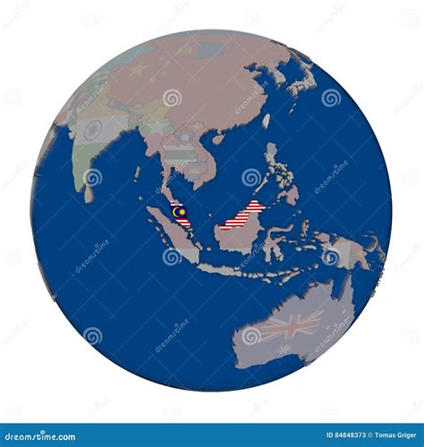 Malaysia On Political Globe Stock Illustration Illustration Of Globe