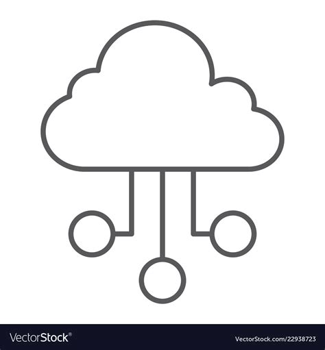 Cloud Network Thin Line Icon Internet And Seo Vector Image