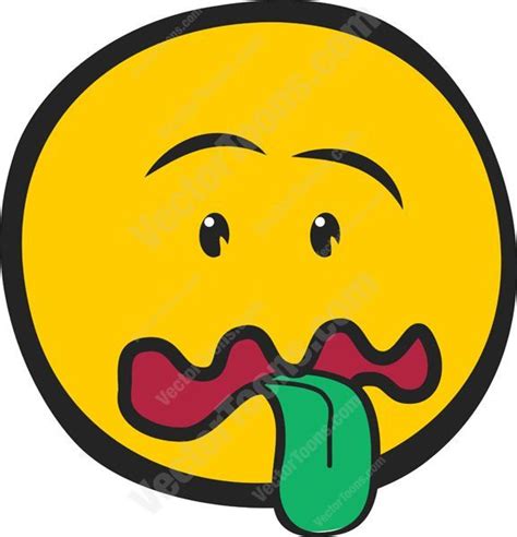 Sour Grossed Out Sick Face Emoticon With Green Tongue Hanging Out Of