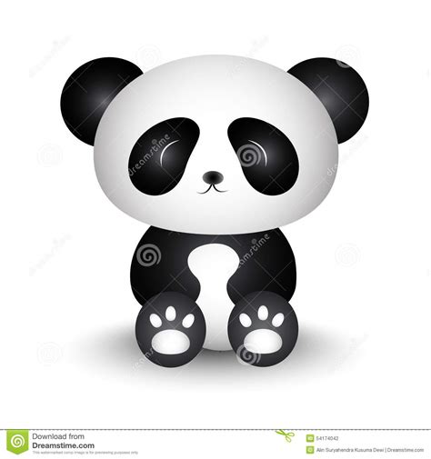 Cute Panda Cartoon Sitting Stock Vector Image 54174042