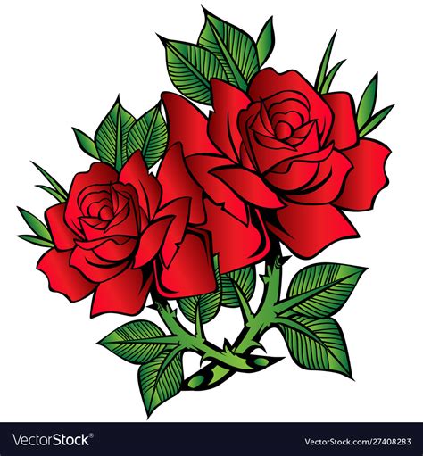 Rose Flower Red Cartoon 09 Royalty Free Vector Image