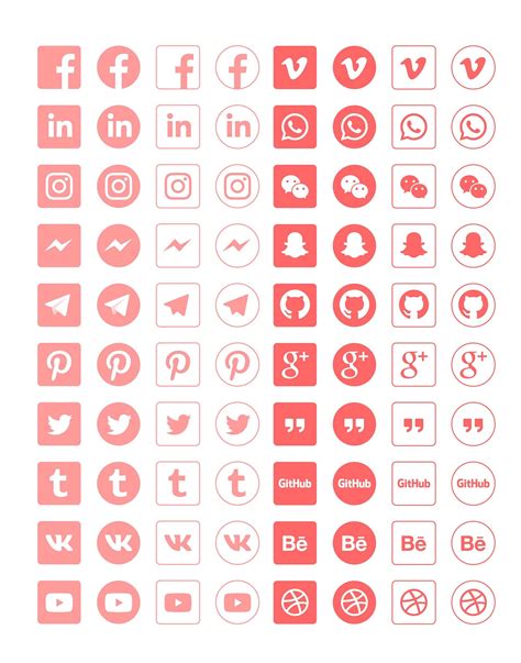 Social Media Icon Set Social Media Icons Media Icon