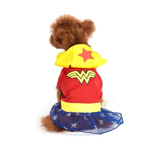 Buy Dc Comics Wonder Woman Dog Costume With Hood Hooded Superhero