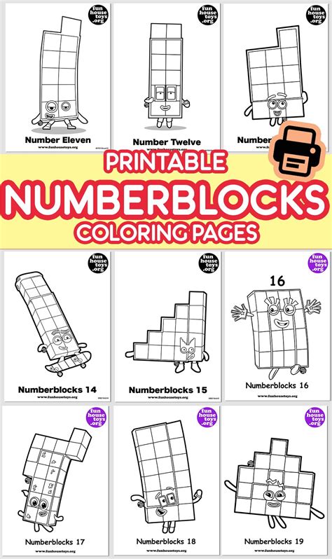 Numberblocks 11 Printable Coloring Pages Bradleyillin