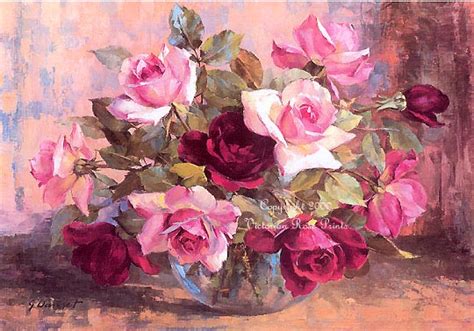 Pink Parfait Cabbage Roses Print Victorian Rose Prints