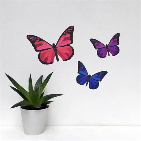 Pink And Purple Butterfly Wall Stickers By Chameleon Wall Art