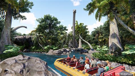 Like most water rides, there is no safe place to sit on jurassic park river adventure to protect from getting wet. Jurassic Park Adventure Park