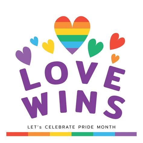Flat Love Wins Quote Lable For Celebrate Pride Month With Lgbtq