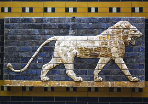 A Lion Detail From Glazed Brick Tiles Depicting Mythological Animals